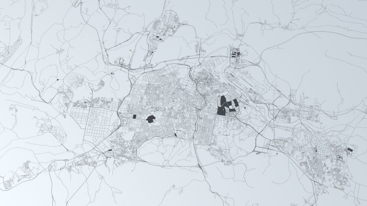 Daegu Road Network and Streets 3D model_5