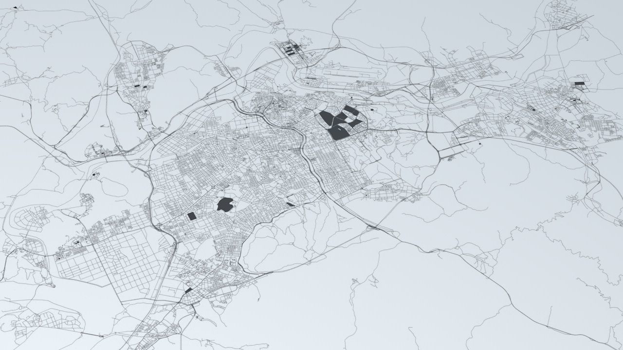 Daegu Road Network and Streets 3D model_10