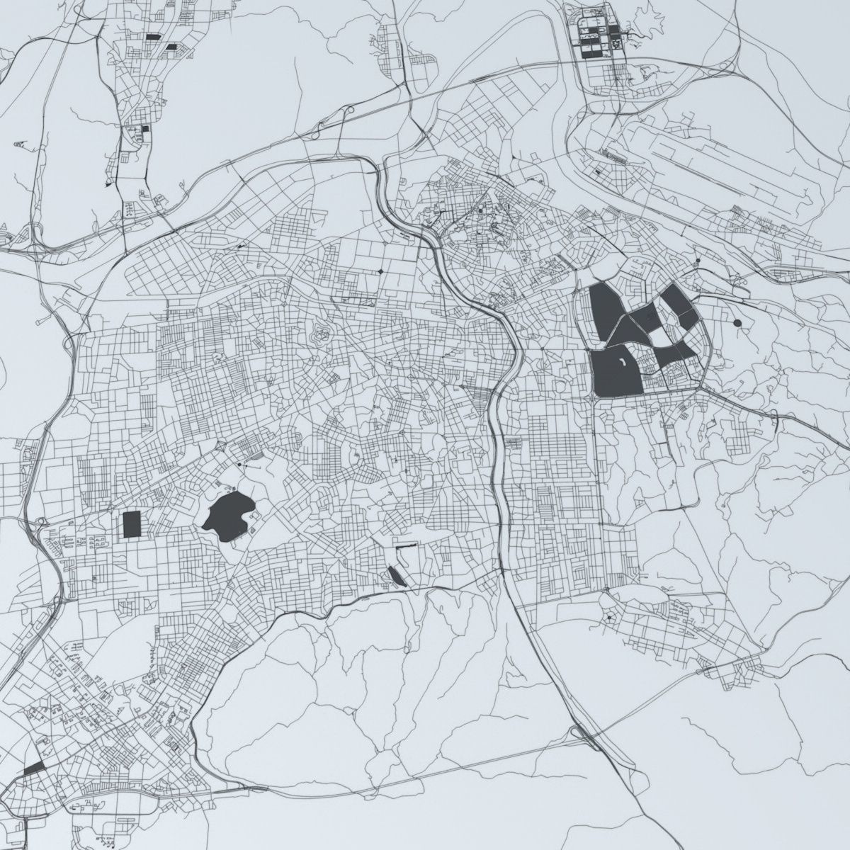 Daegu Road Network and Streets 3D model_8