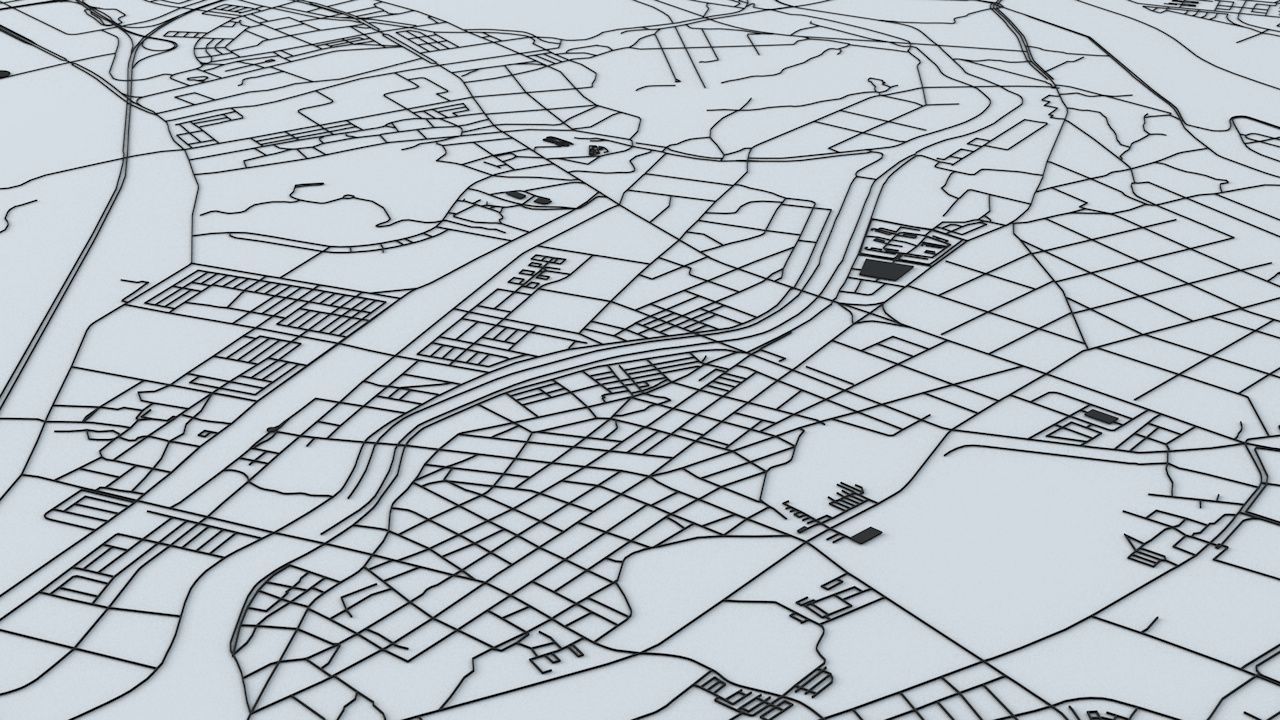 Daegu Road Network and Streets 3D model_11