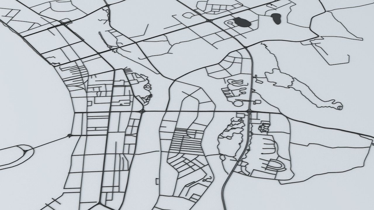 Sanya Road Network and Streets 3D model_2