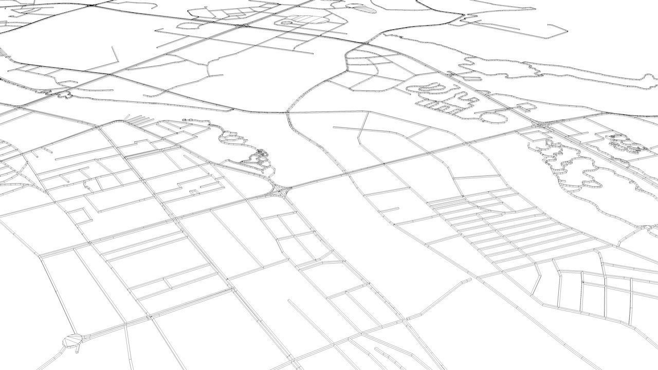 Sanya Road Network and Streets 3D model_9