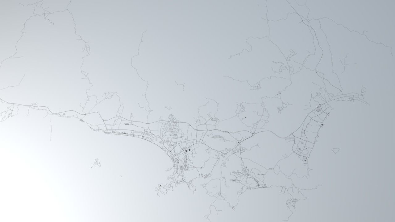 Sanya Road Network and Streets 3D model_1