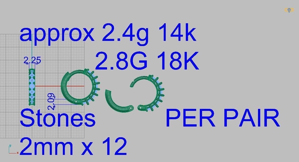 Huggies with stones 3D print model_3