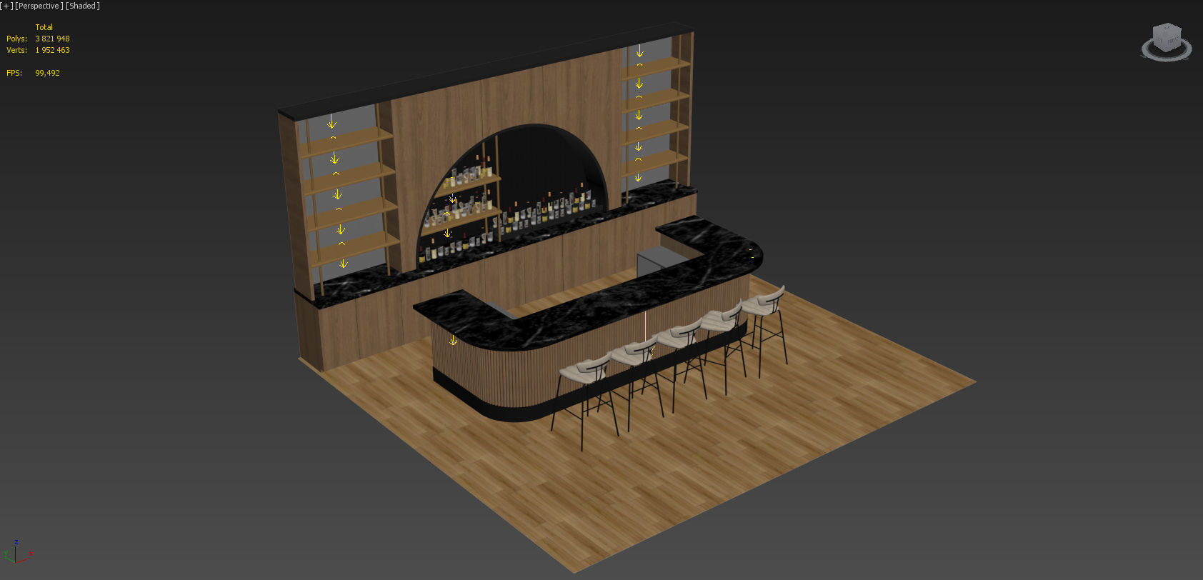 Restaurant bar 5 3D model_2