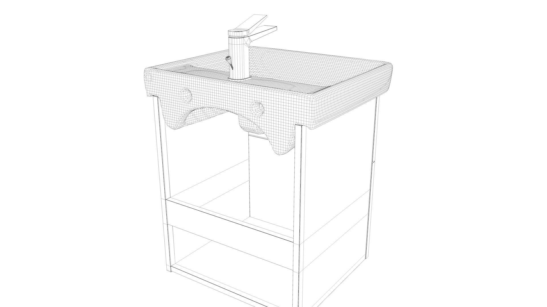 Bathroom Furniture set 01 3D model_21