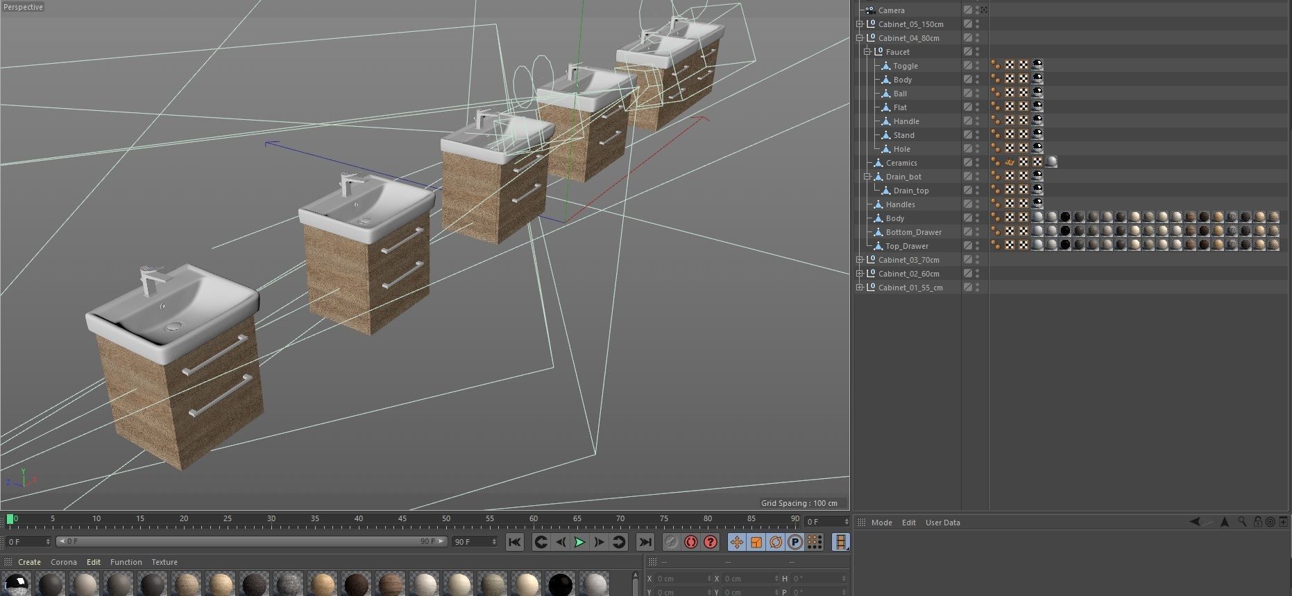 Bathroom Furniture set 01 3D model_6