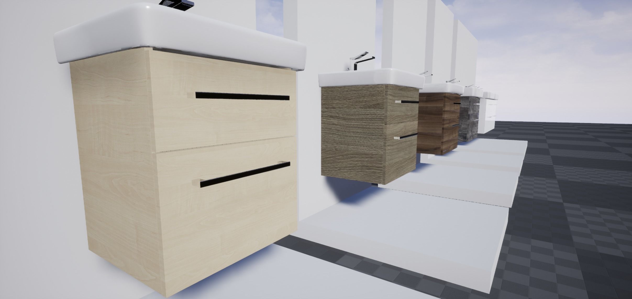 Bathroom Furniture set 01 3D model_15