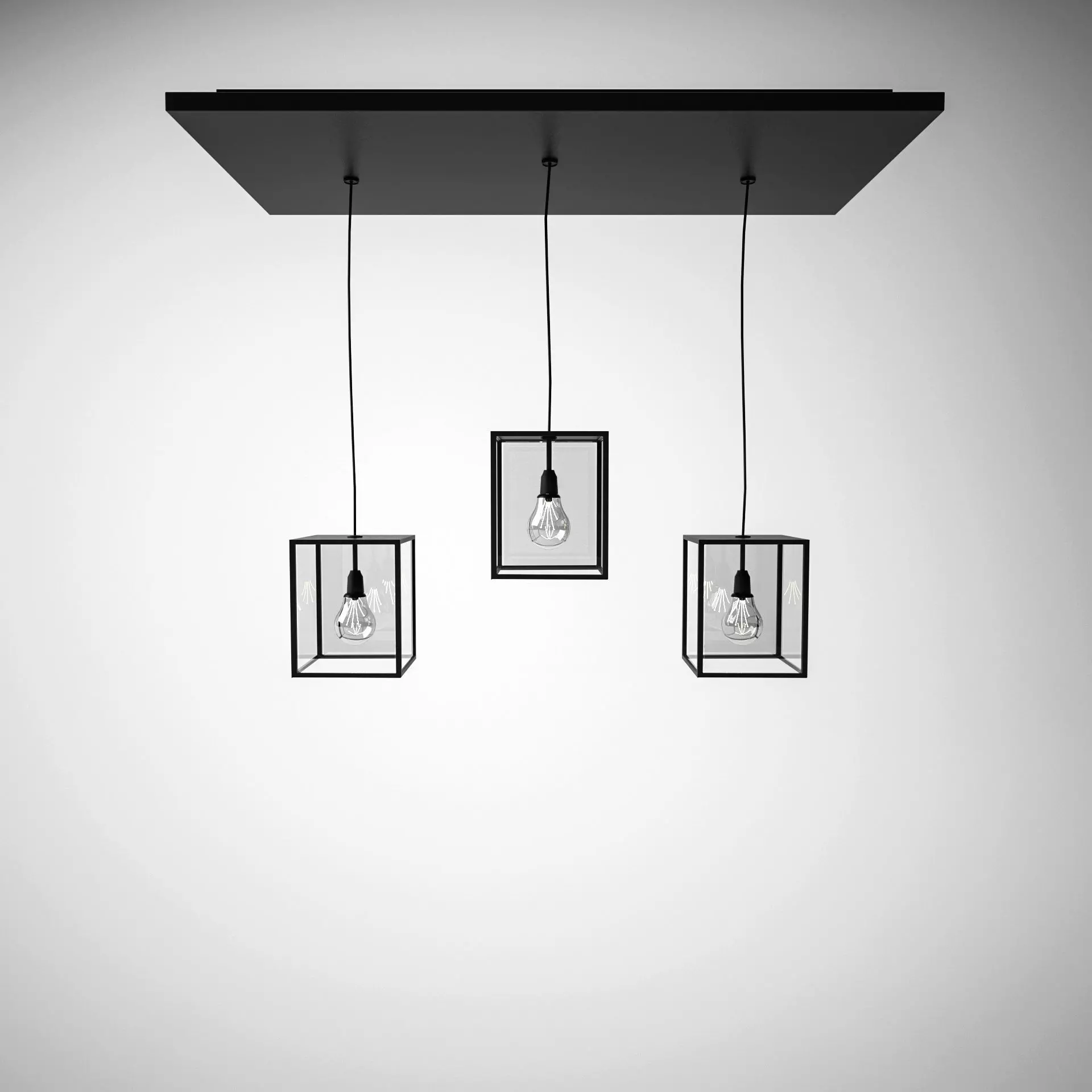 Retro Ceiling-Lamp - Living Room Furniture 03 Low-poly 3D model