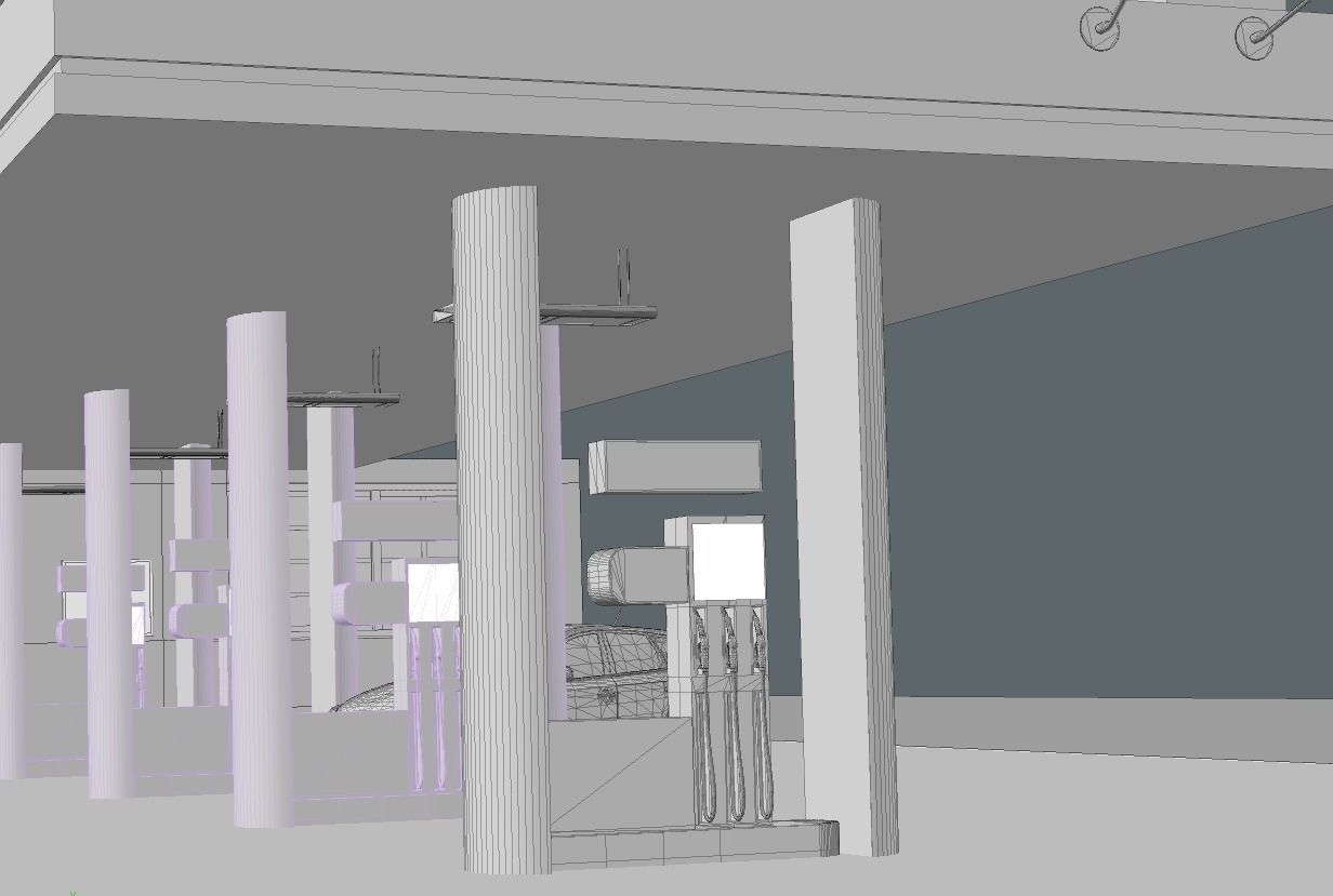 Gas station 3D model_6