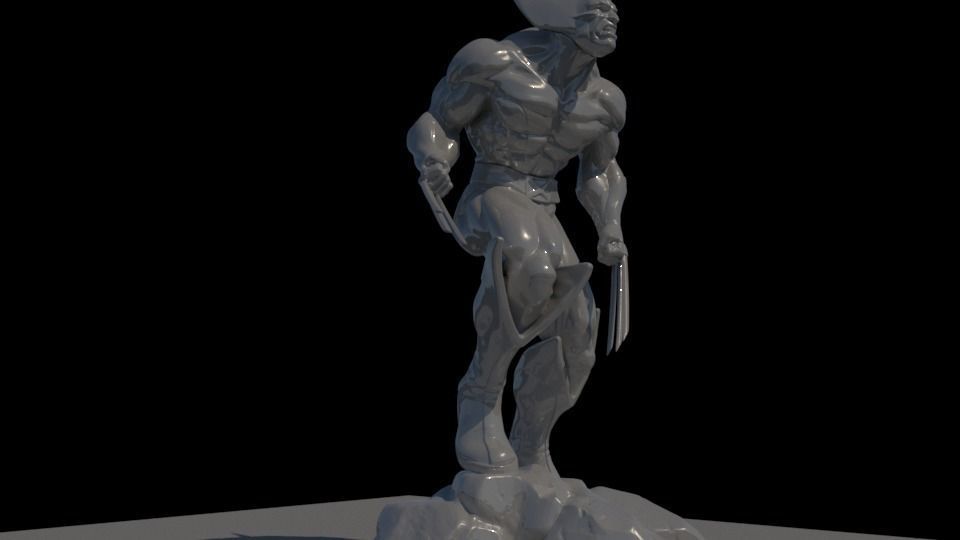 Marvels Wolverine Statue 3D Printable 3D print model_3