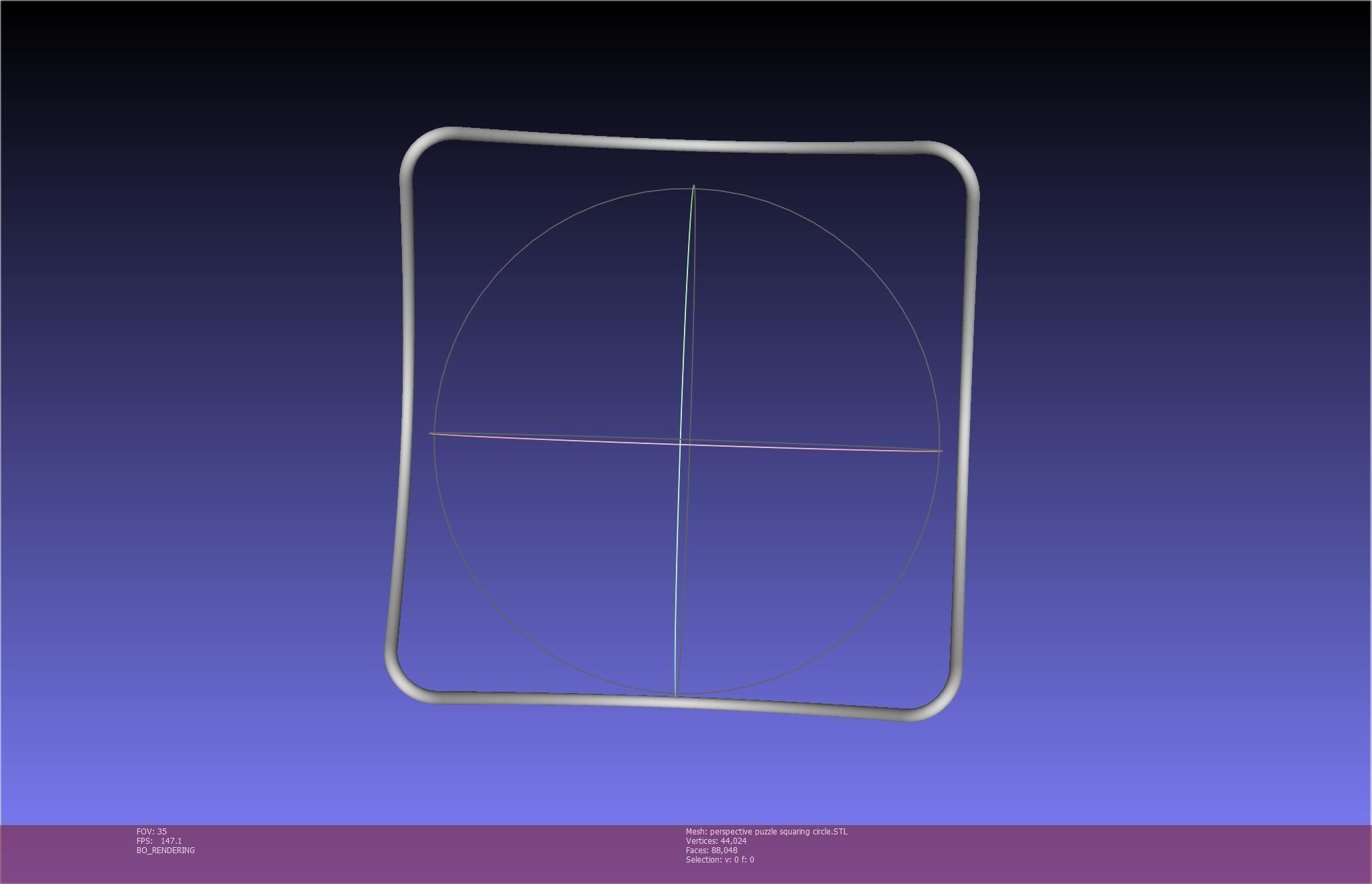 3D-Printable Perspective Puzzle - Squaring Circle 3D print model_3