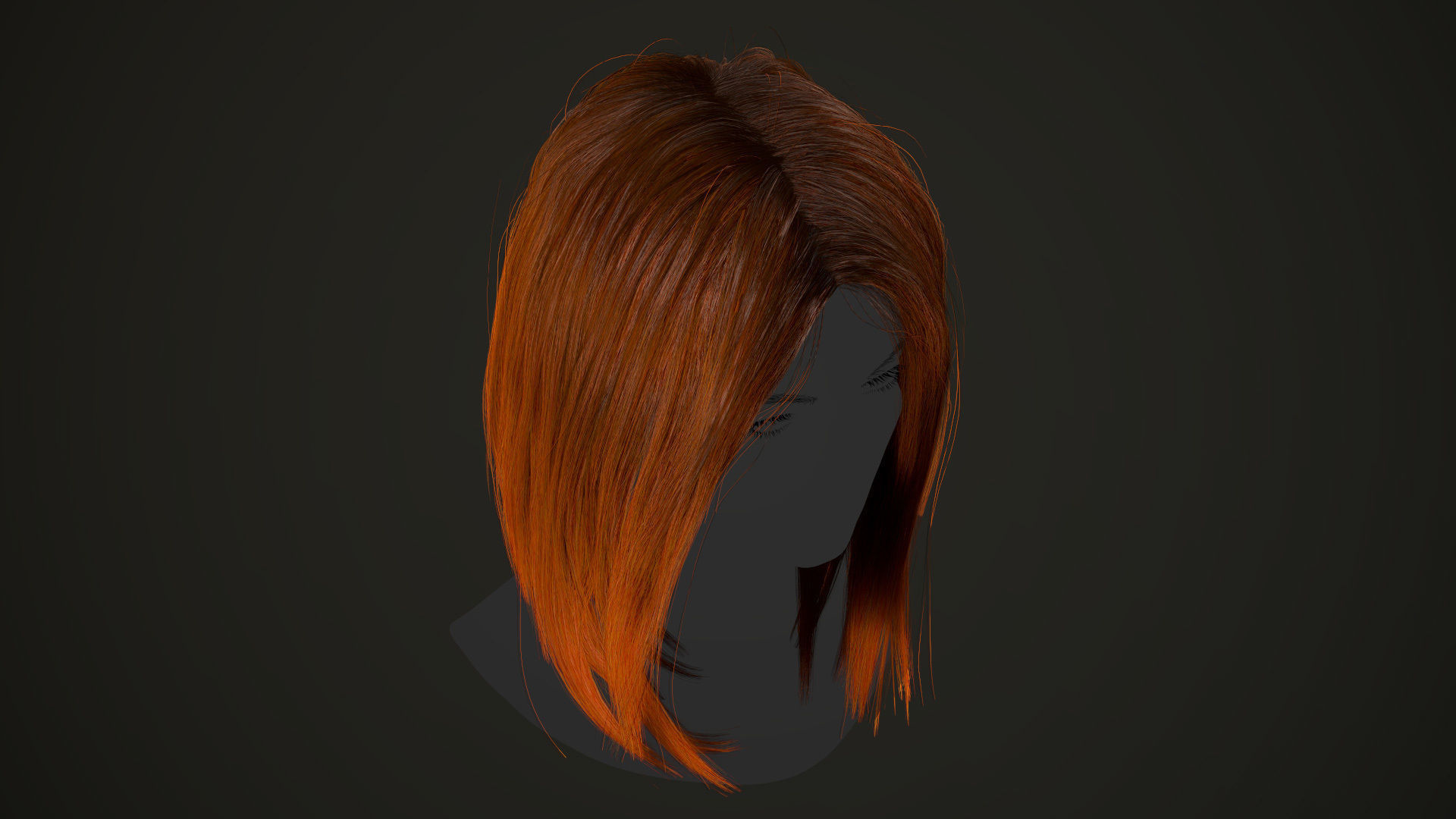 PBR realtime stylized hair for Abella plus UE4 project Low-poly 3D model_43