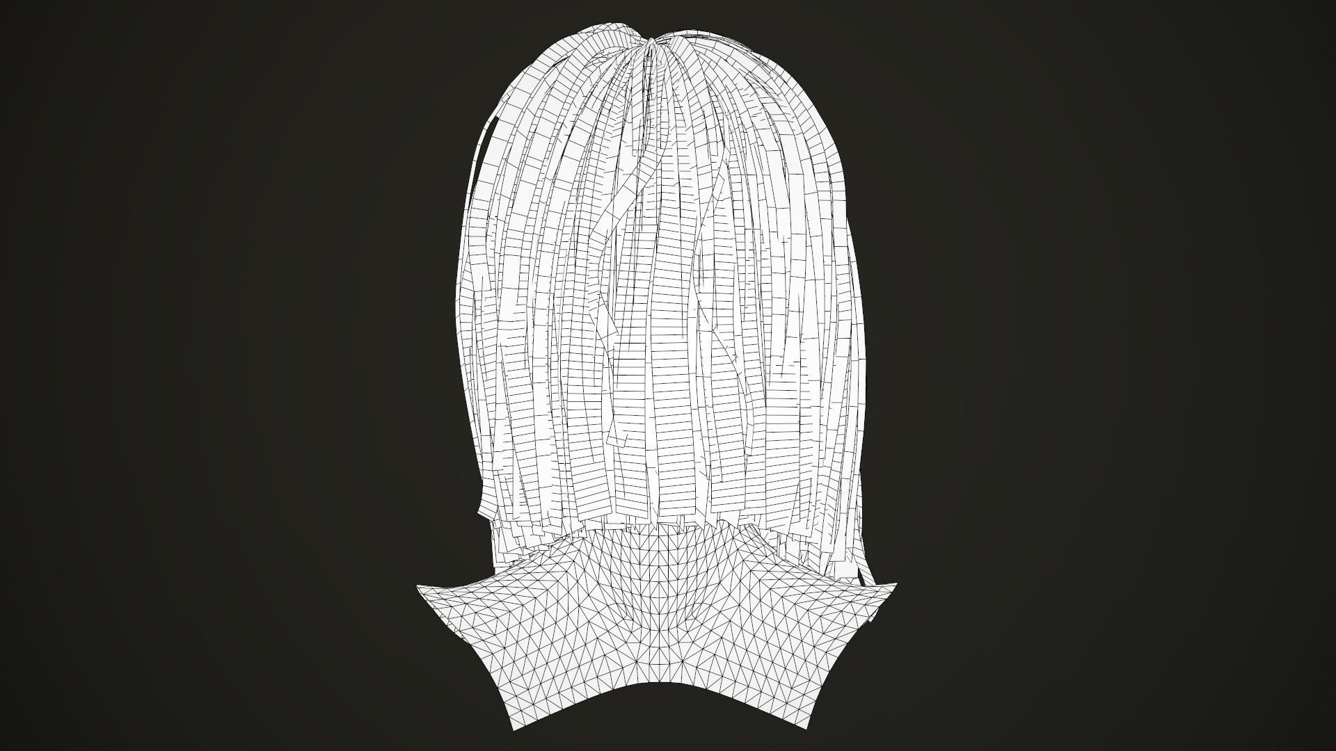 PBR realtime stylized hair for Abella plus UE4 project Low-poly 3D model_41