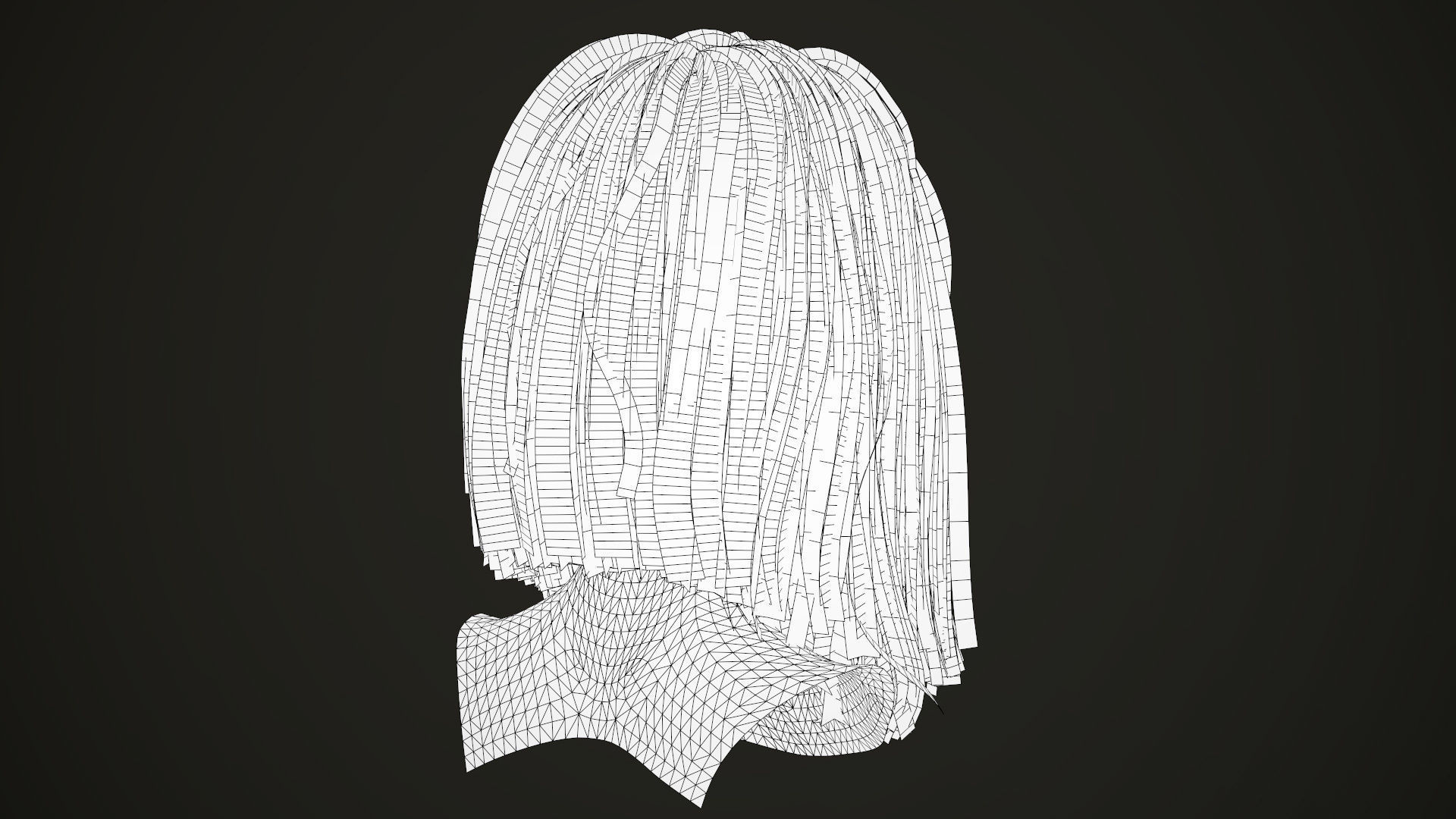 PBR realtime stylized hair for Abella plus UE4 project Low-poly 3D model_44