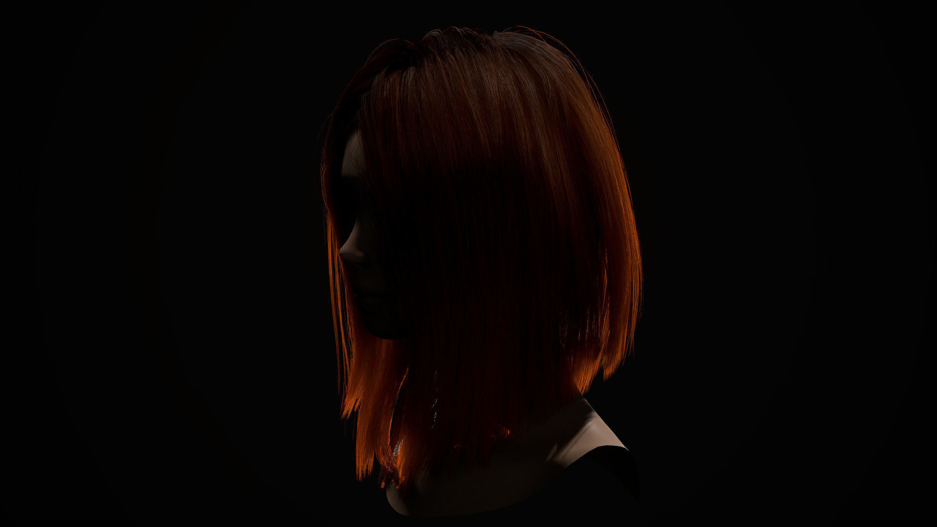 PBR realtime stylized hair for Abella plus UE4 project Low-poly 3D model_39