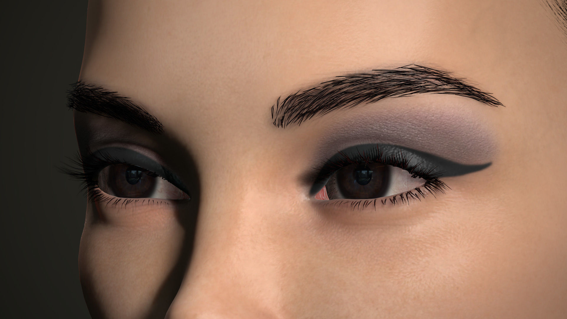 PBR realtime stylized hair for Abella plus UE4 project Low-poly 3D model_52