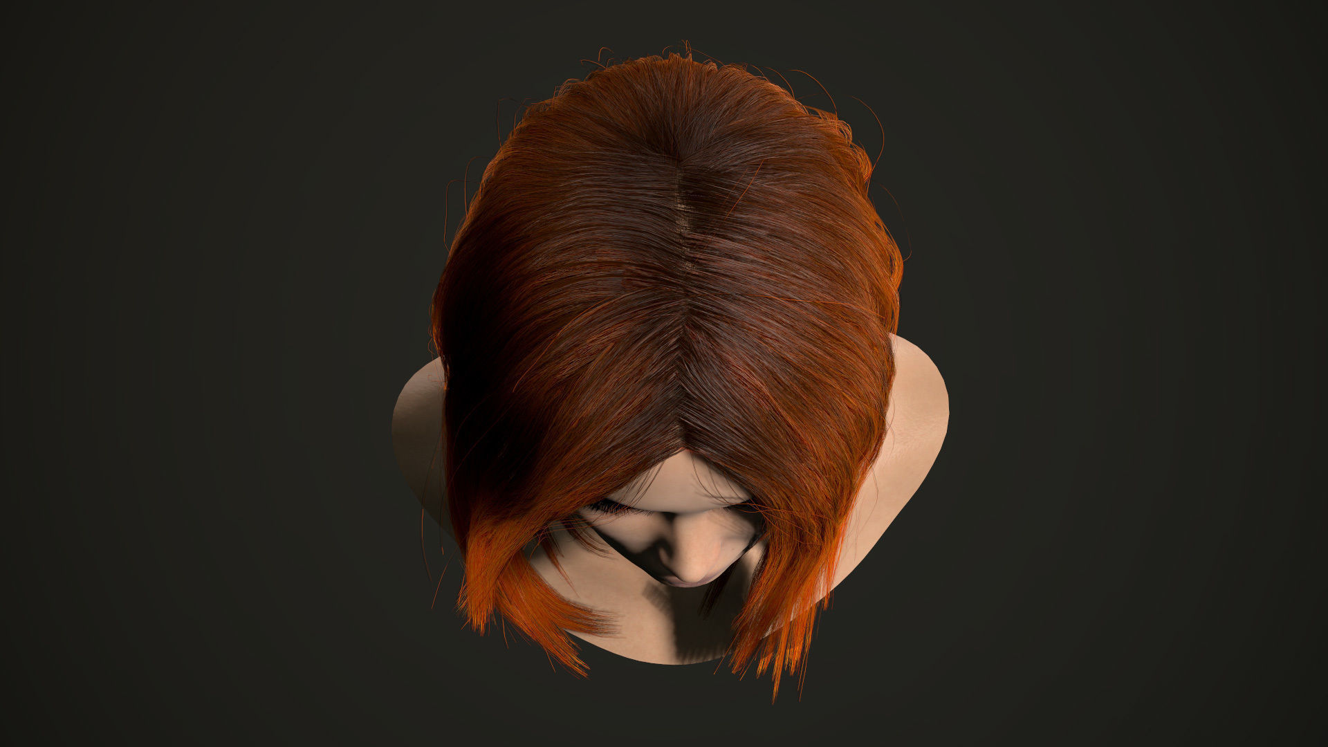 PBR realtime stylized hair for Abella plus UE4 project Low-poly 3D model_13