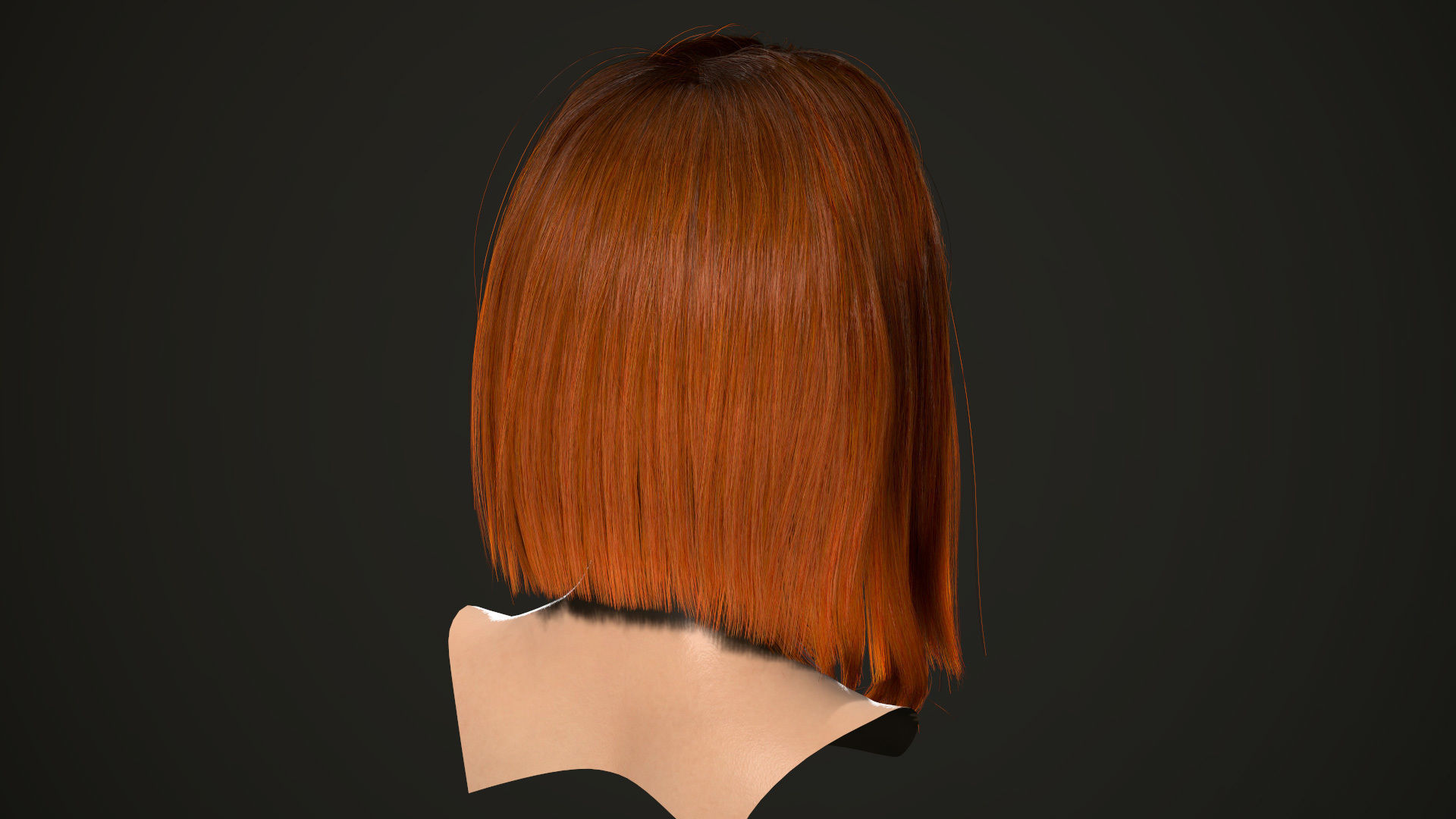 PBR realtime stylized hair for Abella plus UE4 project Low-poly 3D model_5