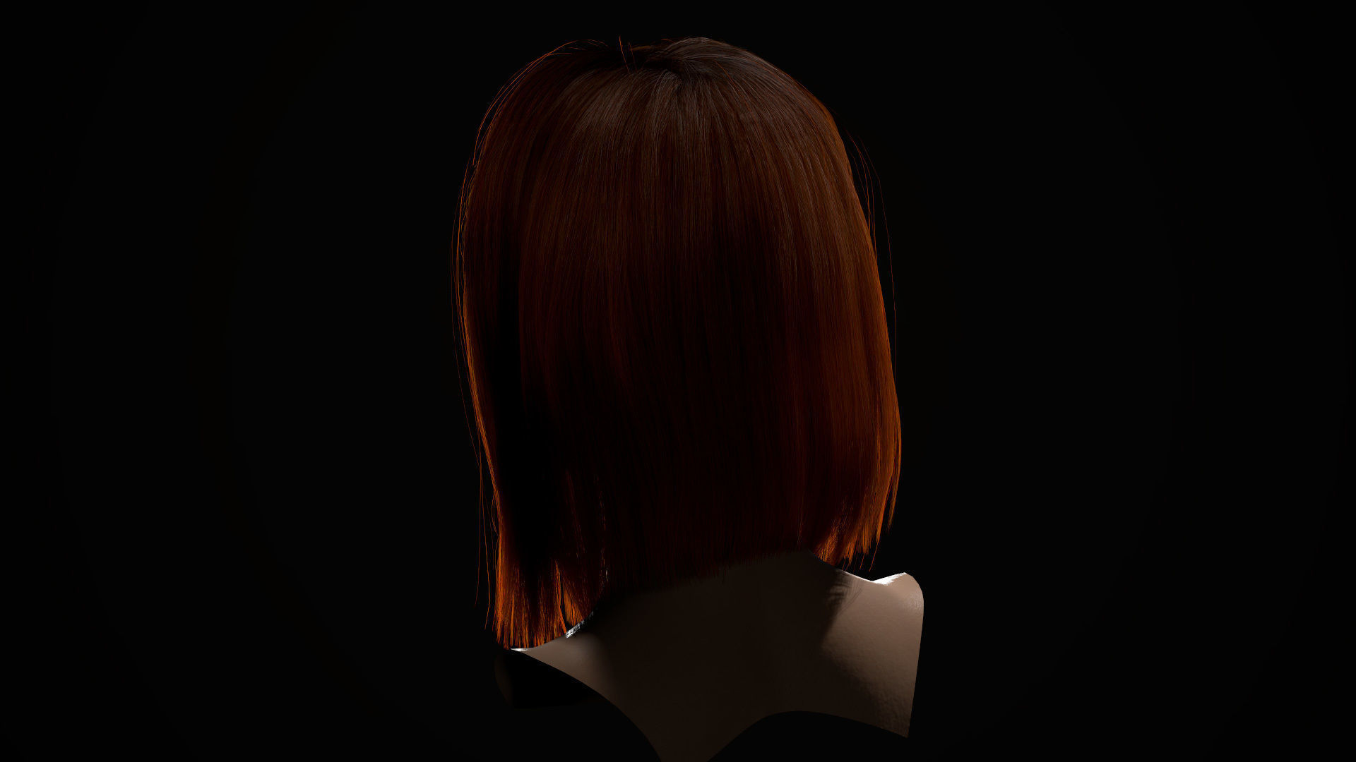 PBR realtime stylized hair for Abella plus UE4 project Low-poly 3D model_36