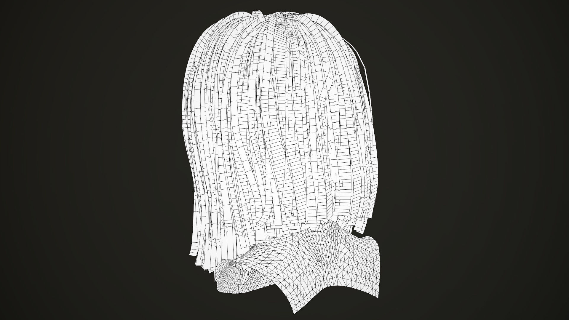 PBR realtime stylized hair for Abella plus UE4 project Low-poly 3D model_38