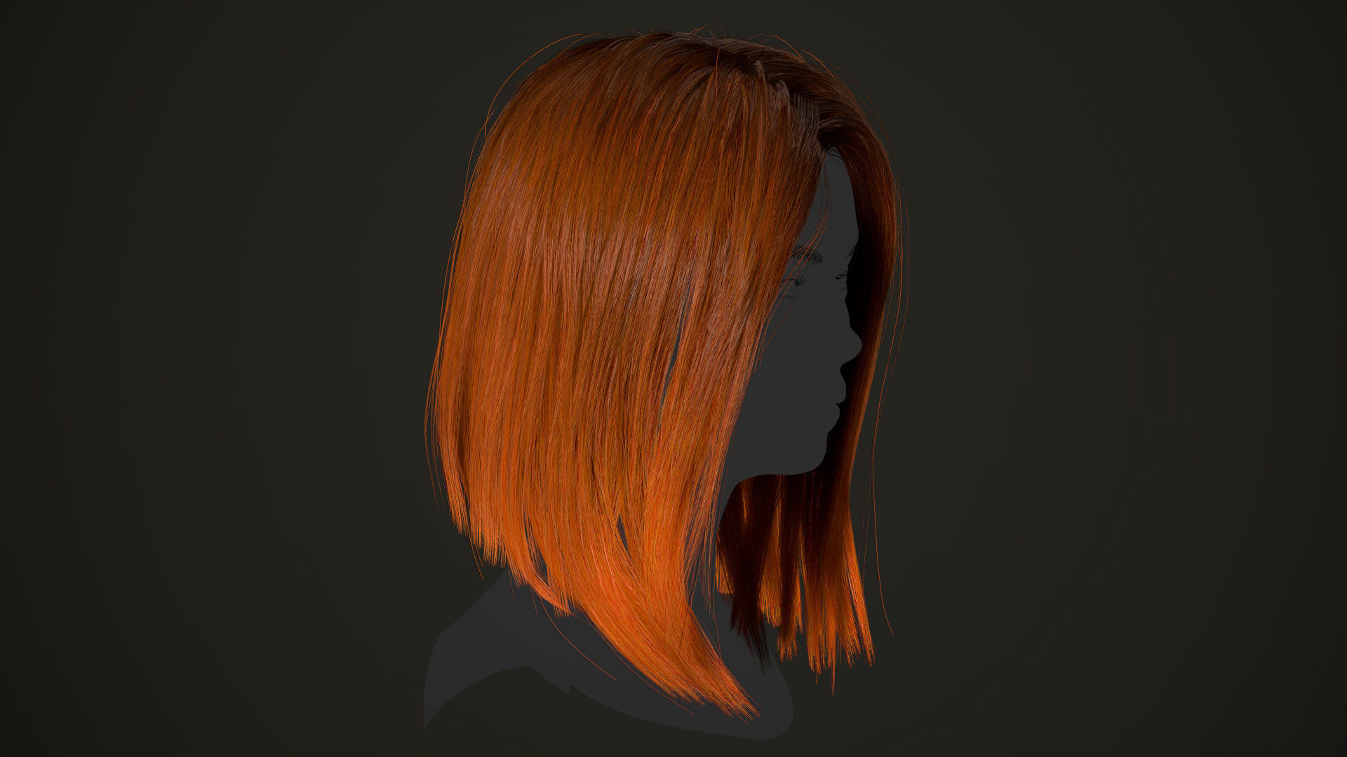 PBR realtime stylized hair for Abella plus UE4 project Low-poly 3D model_32