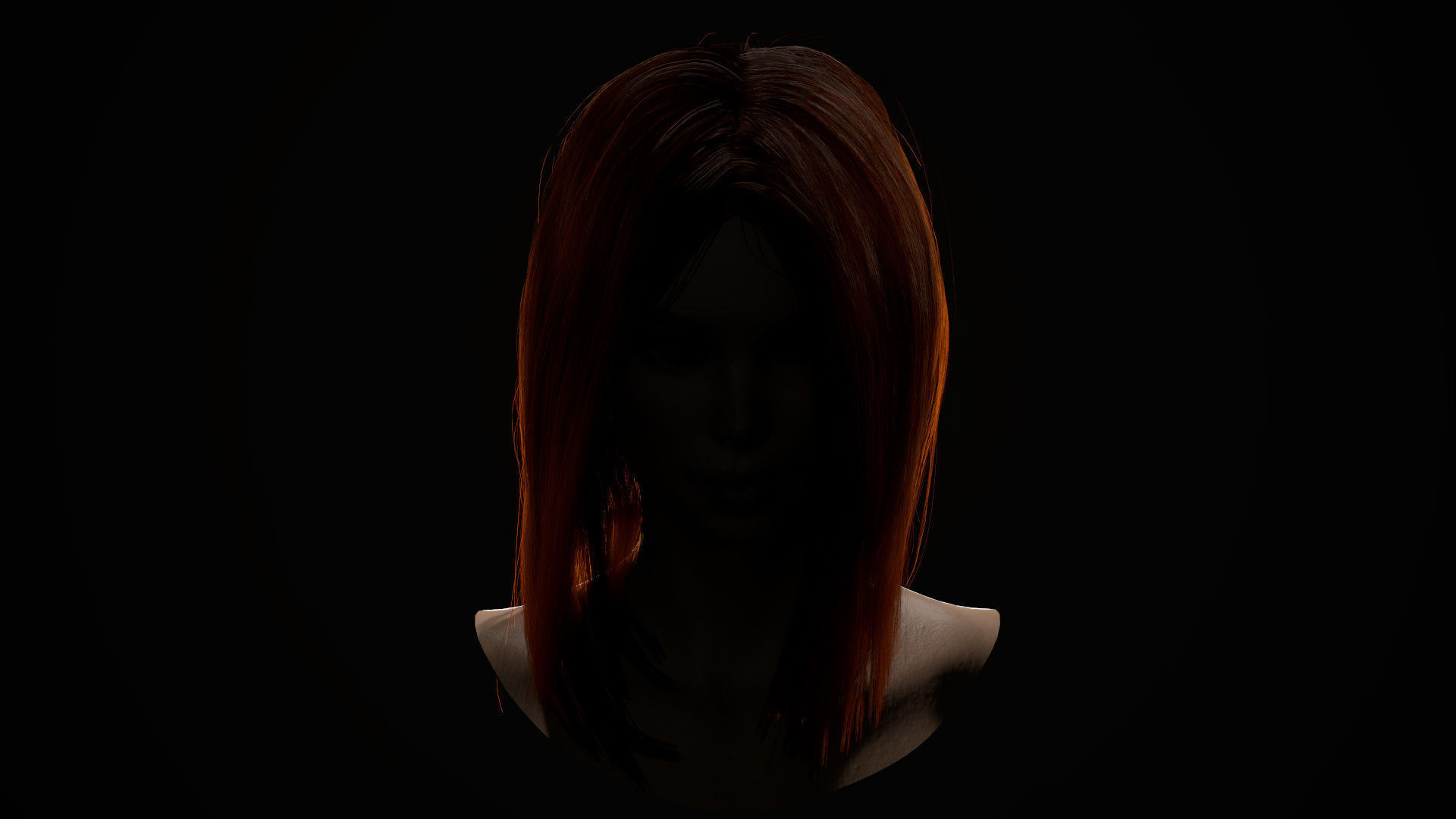 PBR realtime stylized hair for Abella plus UE4 project Low-poly 3D model_28