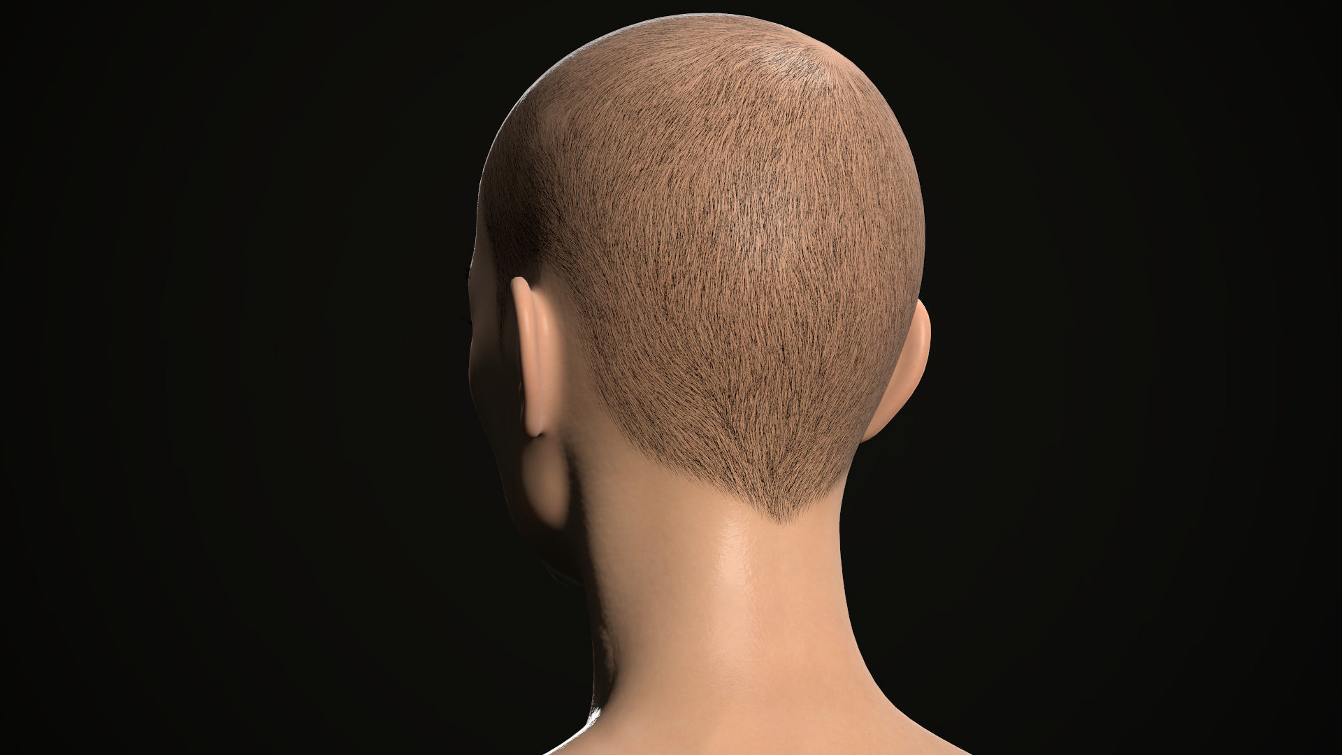 PBR realtime stylized hair for Abella plus UE4 project Low-poly 3D model_56