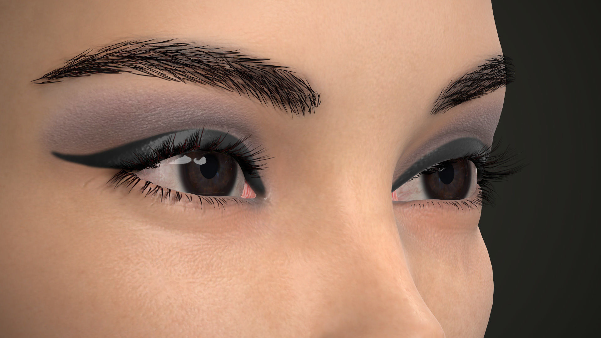 PBR realtime stylized hair for Abella plus UE4 project Low-poly 3D model_53