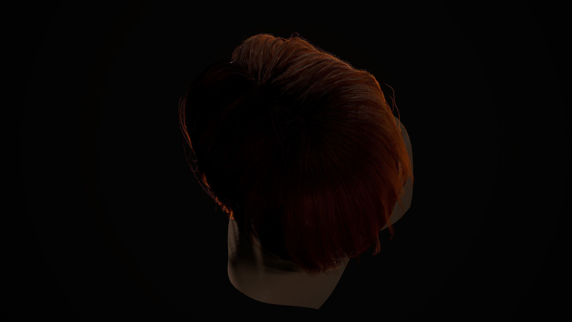 PBR realtime stylized hair for Abella plus UE4 project Low-poly 3D model_42