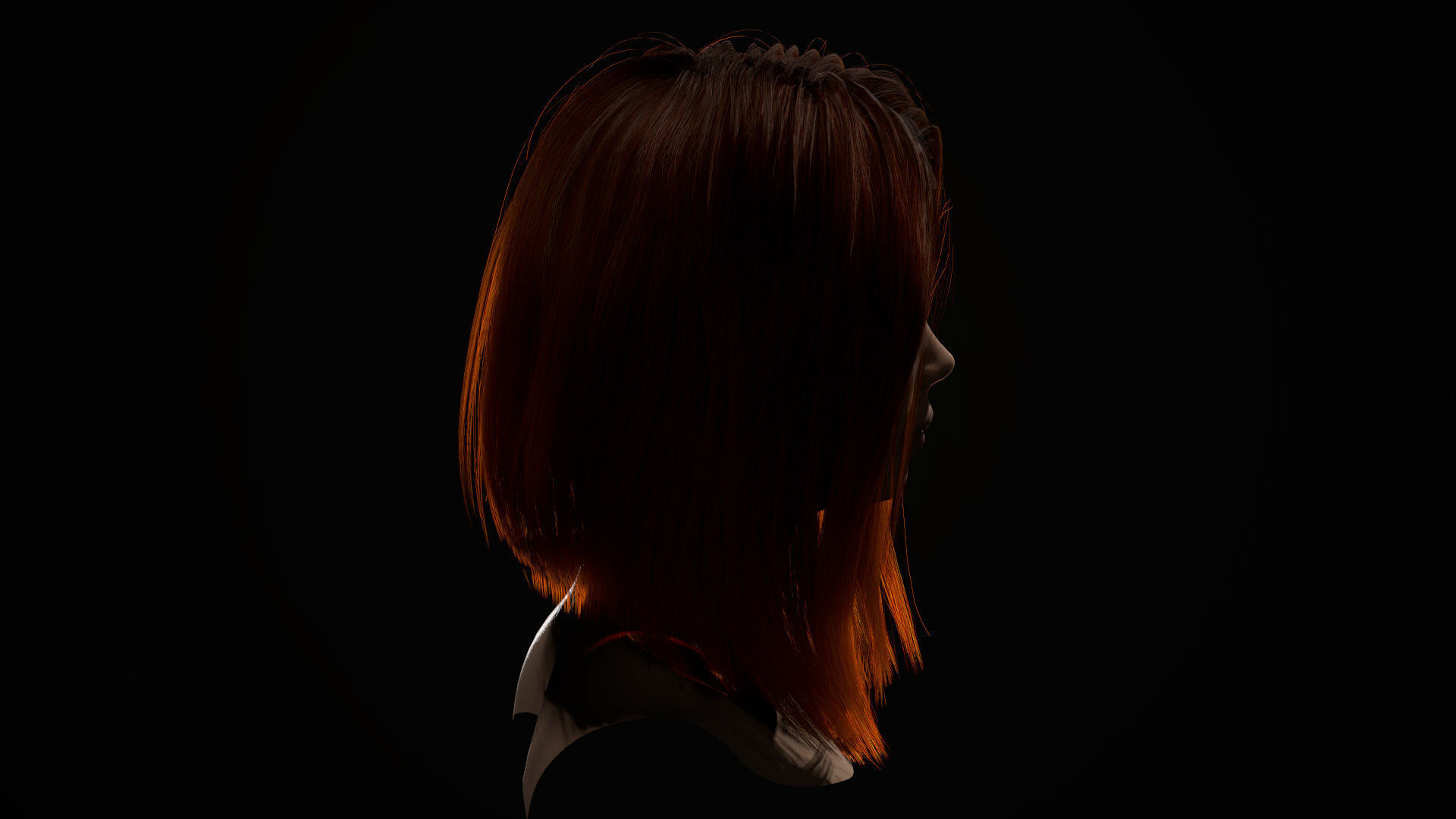 PBR realtime stylized hair for Abella plus UE4 project Low-poly 3D model_34