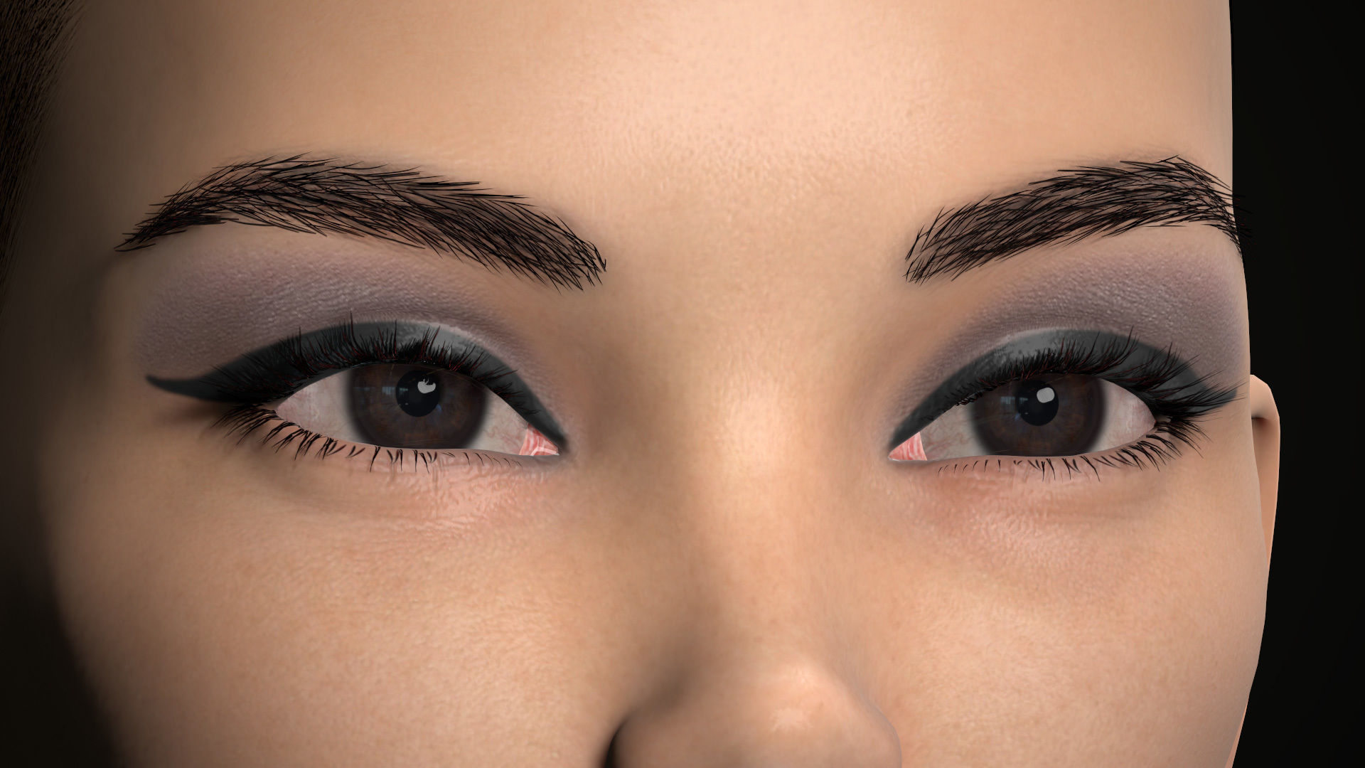 PBR realtime stylized hair for Abella plus UE4 project Low-poly 3D model_54