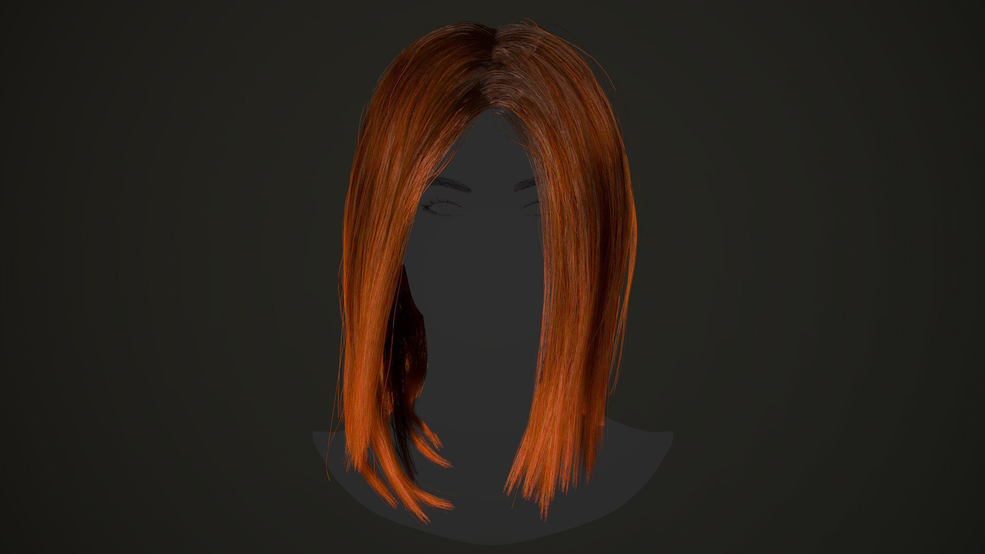 PBR realtime stylized hair for Abella plus UE4 project Low-poly 3D model_29