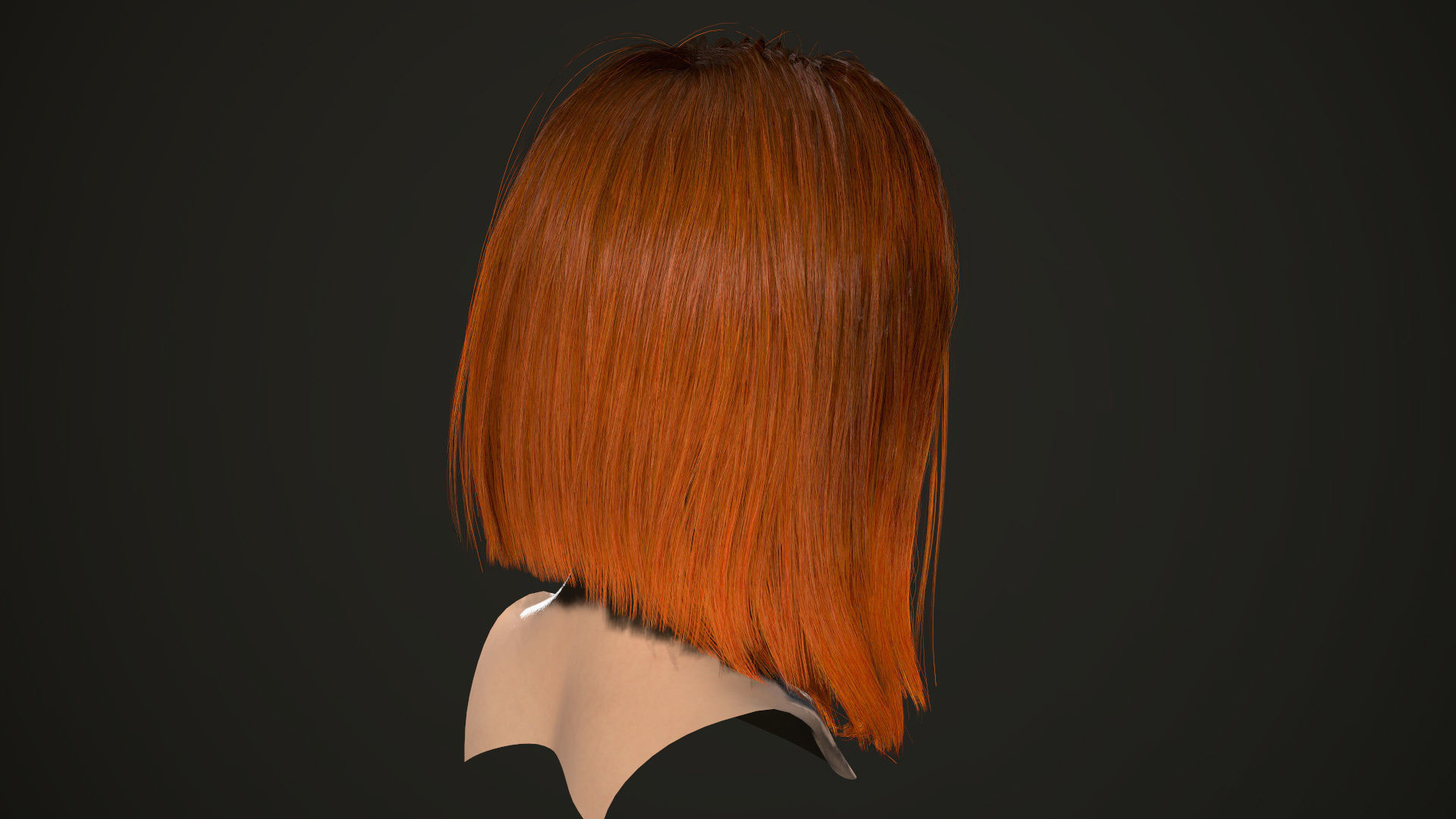 PBR realtime stylized hair for Abella plus UE4 project Low-poly 3D model_7
