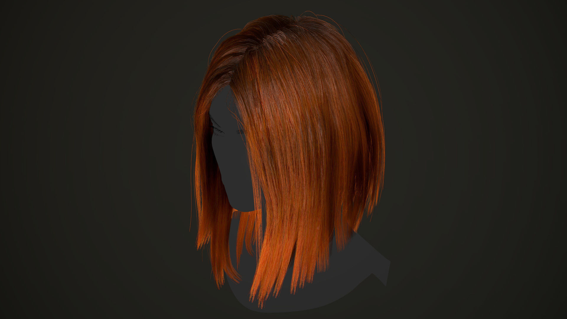 PBR realtime stylized hair for Abella plus UE4 project Low-poly 3D model_40