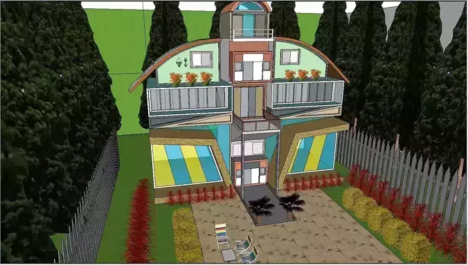 glass house 3D print model