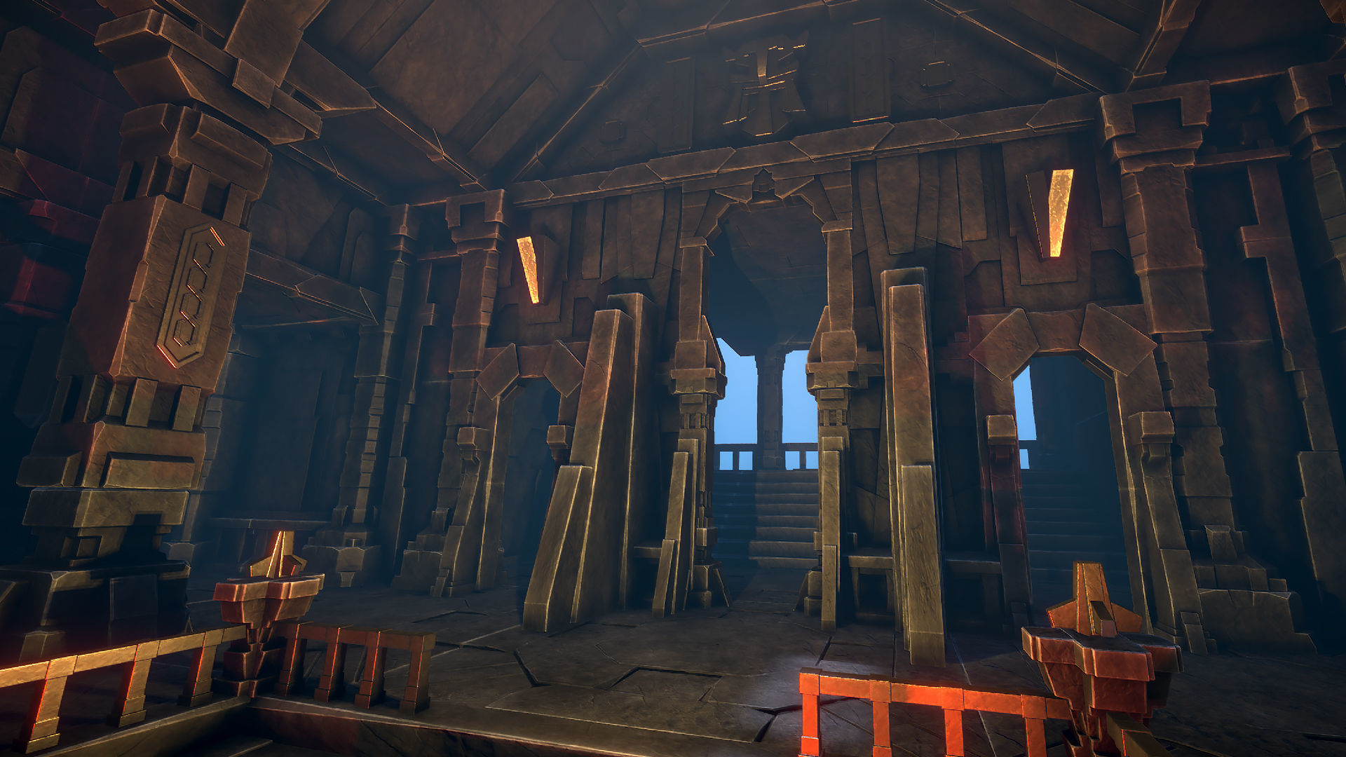 Dwarven ruins Low-poly 3D model_2