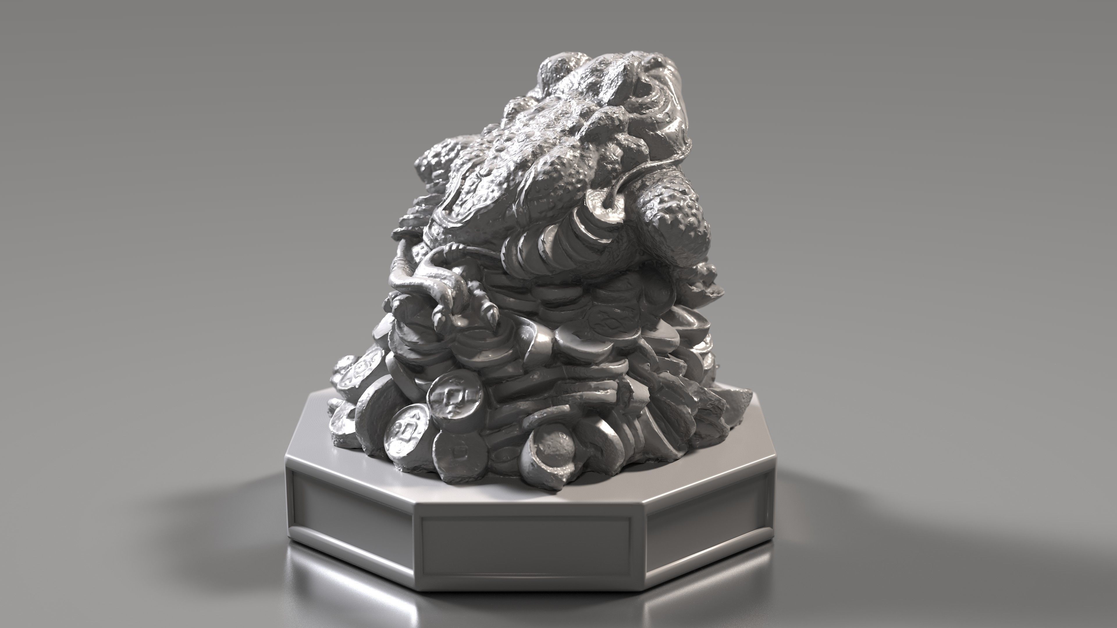 Jin Chan Money Frog Low-poly 3D model_11