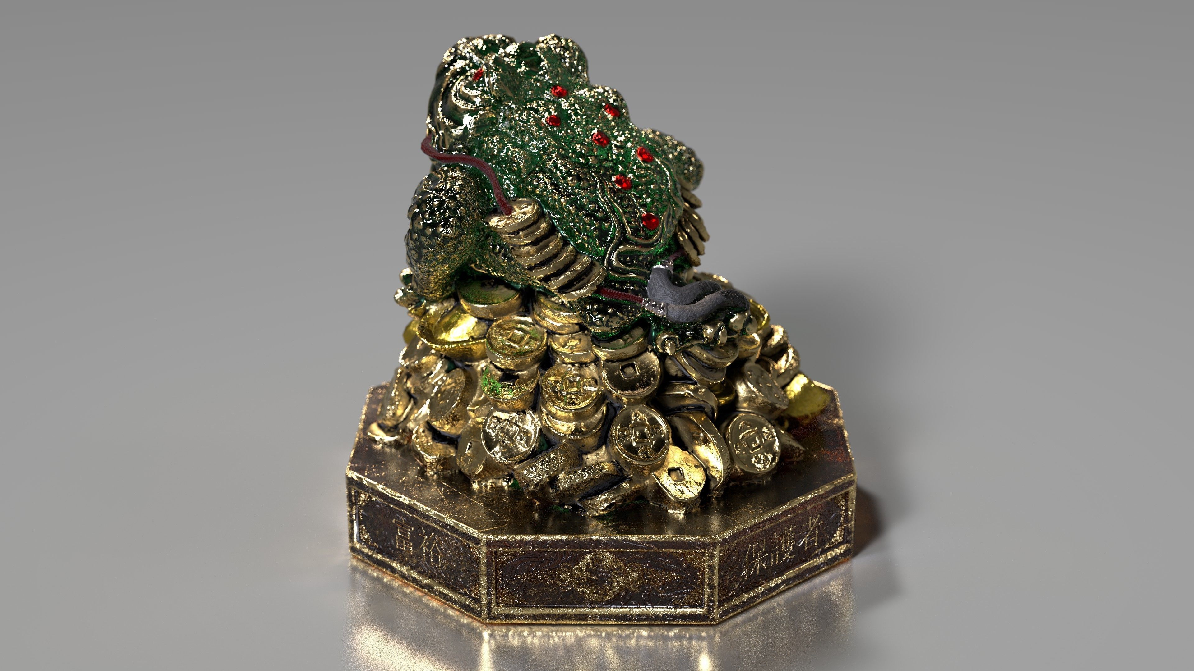 Jin Chan Money Frog Low-poly 3D model_7