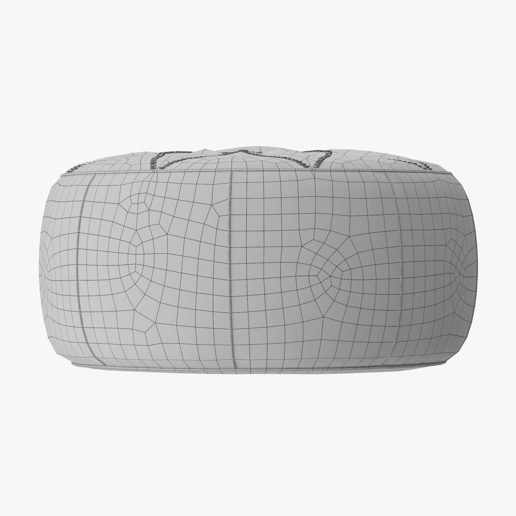 Red Black Moroccan Leather Pouf 3D model_16