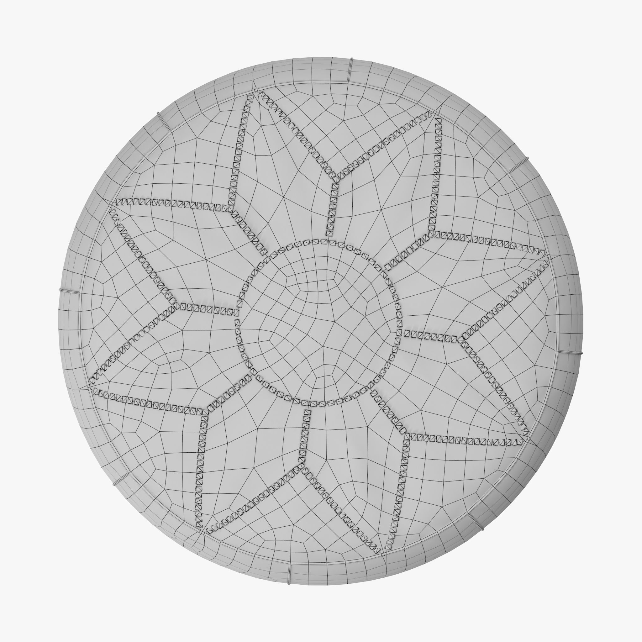 Red Black Moroccan Leather Pouf 3D model_15