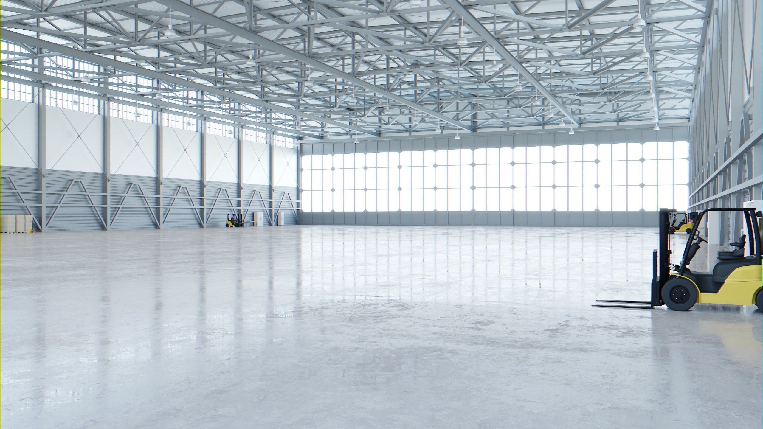 Airplane Hangar Interior 4 Low-poly 3D model_4