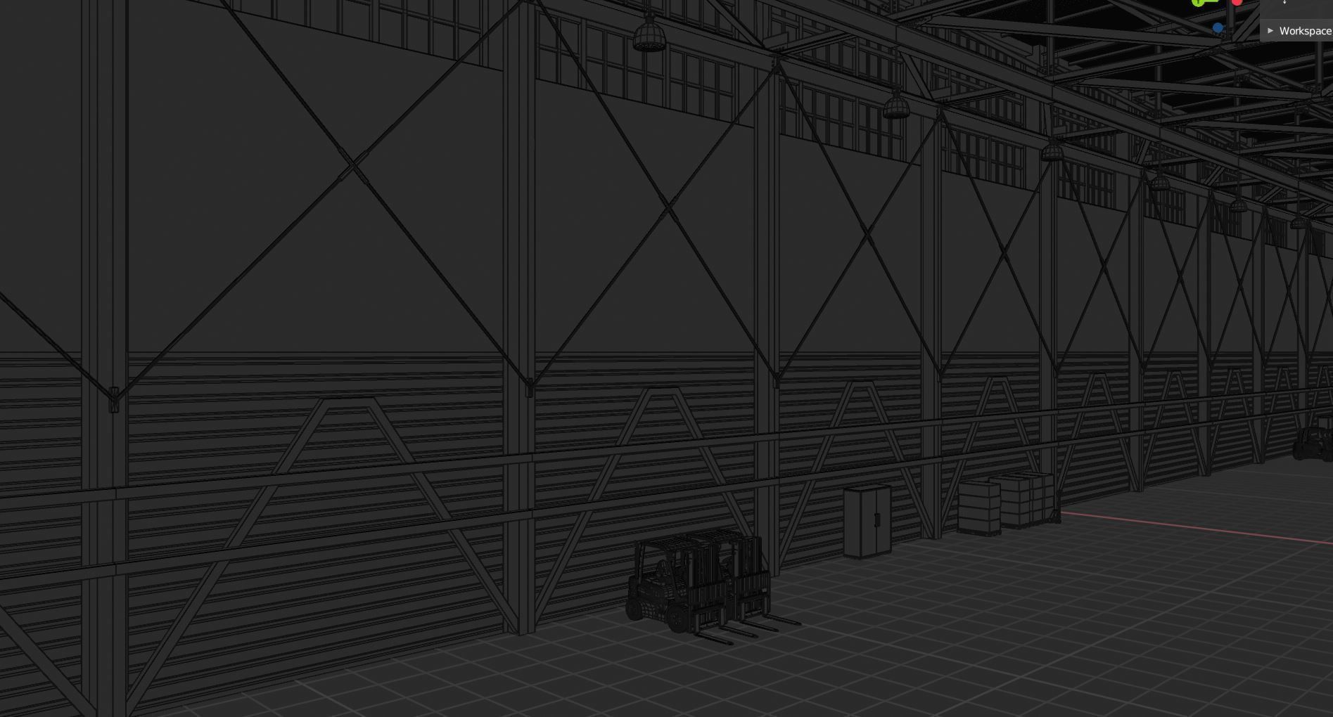 Airplane Hangar Interior 4 Low-poly 3D model_13