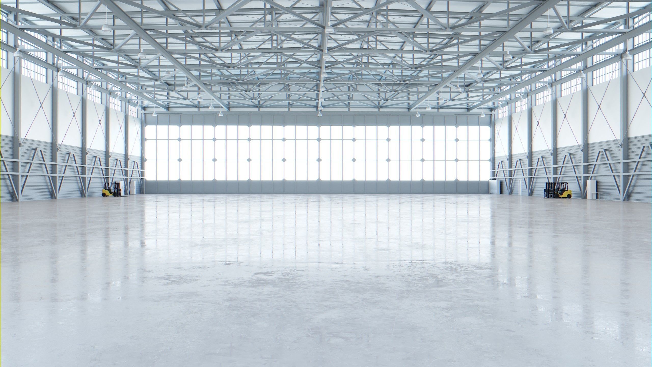 Airplane Hangar Interior 4 Low-poly 3D model_3