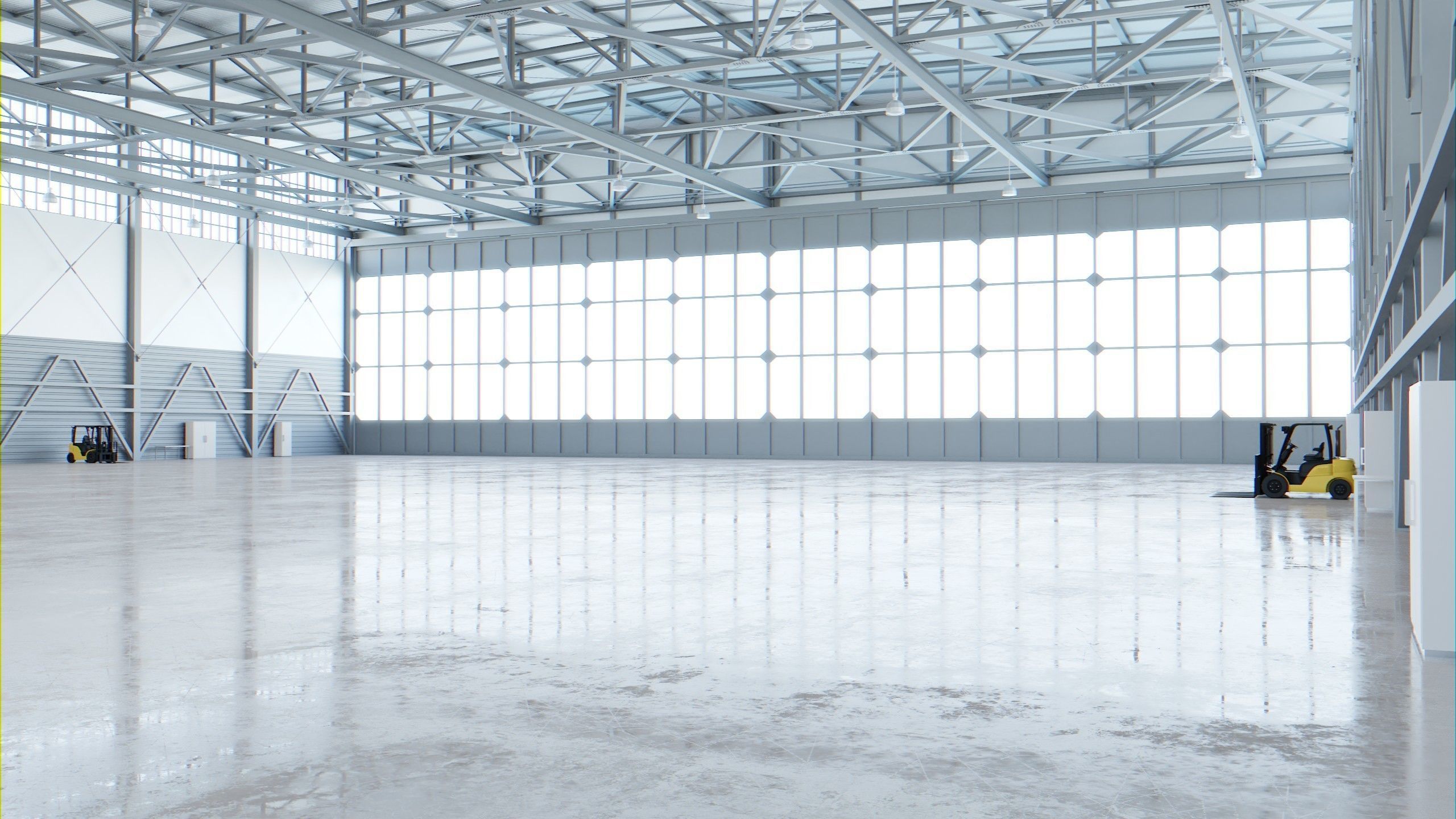 Airplane Hangar Interior 4 Low-poly 3D model_5