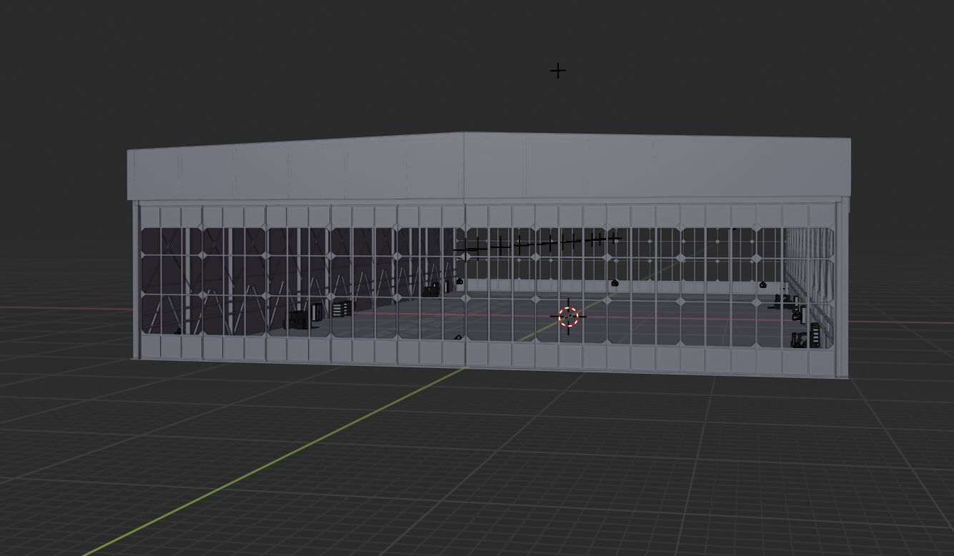 Airplane Hangar Interior 4 Low-poly 3D model_10