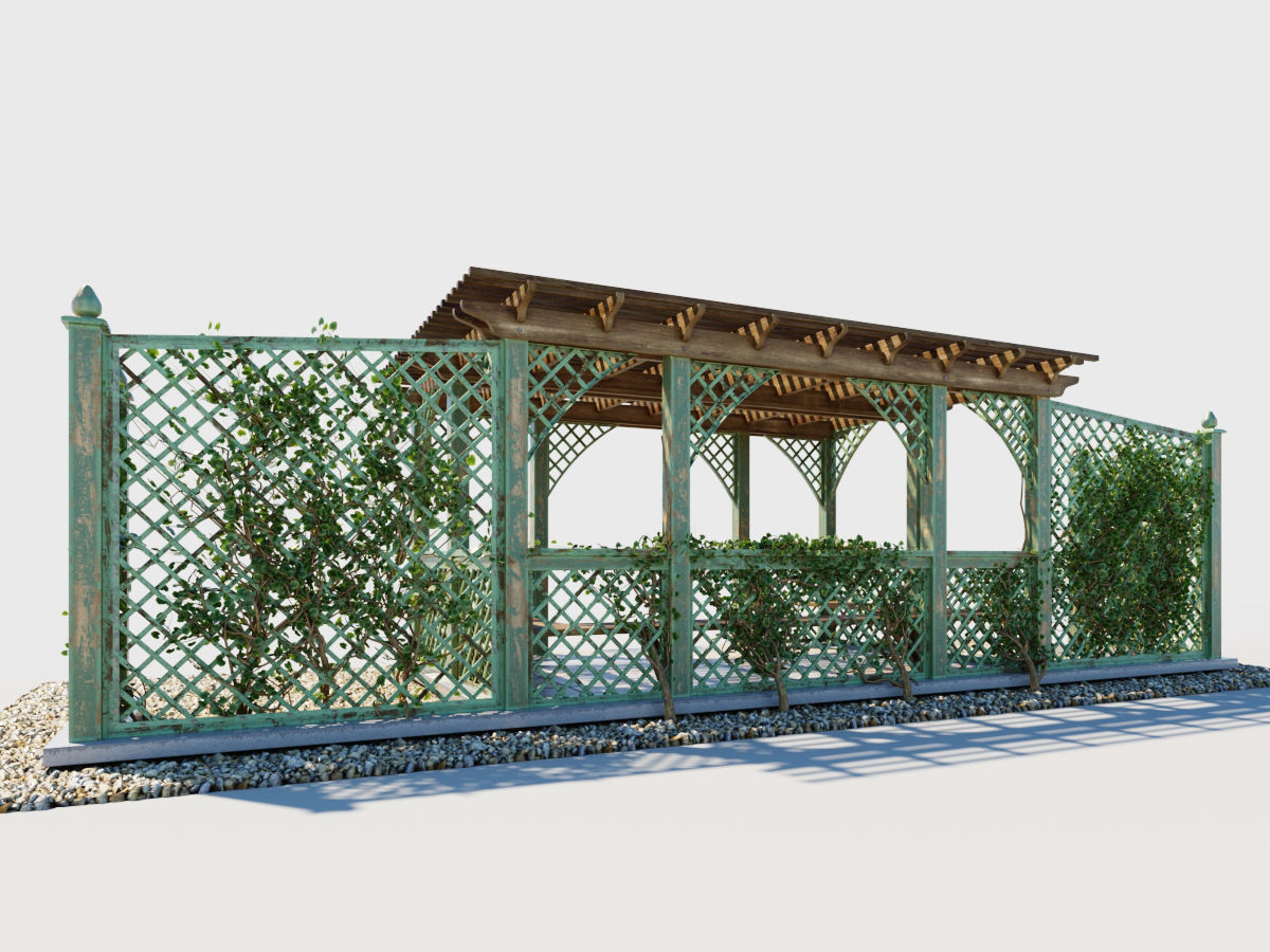 Arbor with trellis  3D model_1