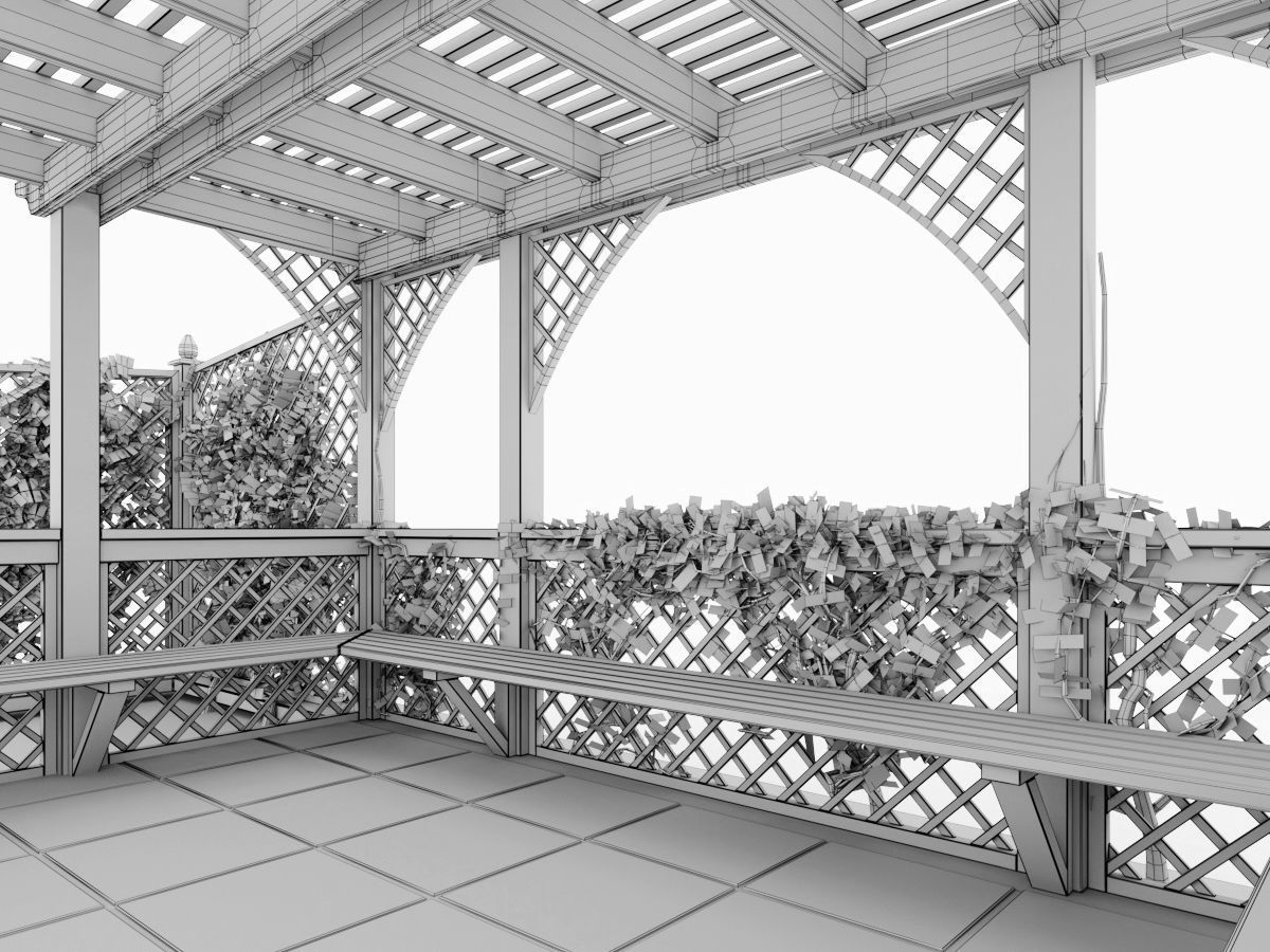 Arbor with trellis  3D model_8