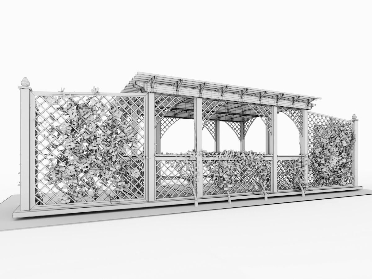 Arbor with trellis  3D model_9