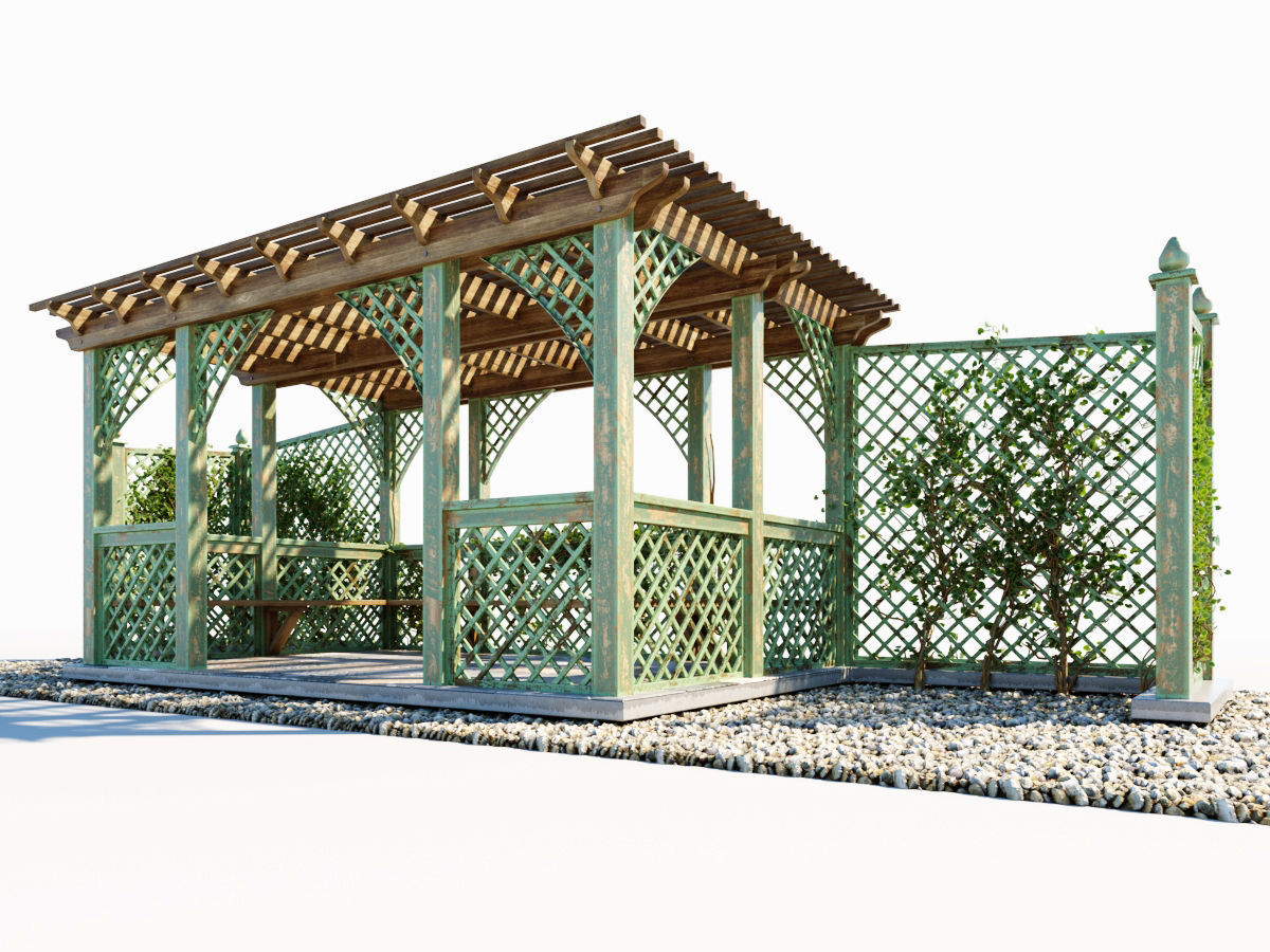 Arbor with trellis  3D model_5